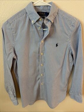 Polo by Ralph Lauren Navy & White Striped Button-Down Shirt